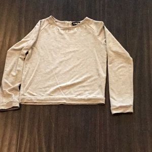 Girls long sleeve T-shirt with rhinestones on collar and zipper in the back